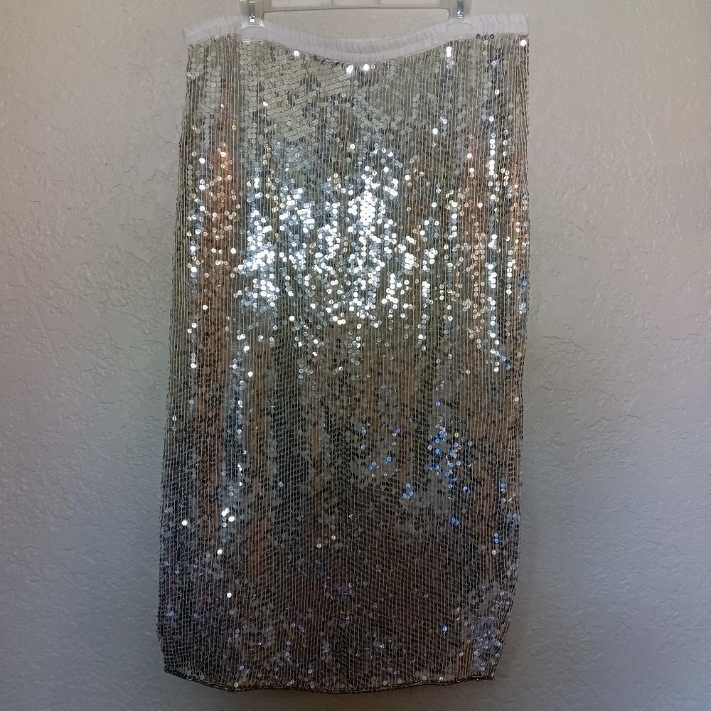 IMPRESSIONS BY MONIQUE Silk Sequin Skirt